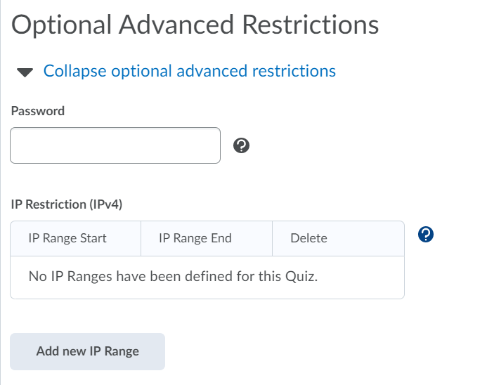 optional advanced restrictions
