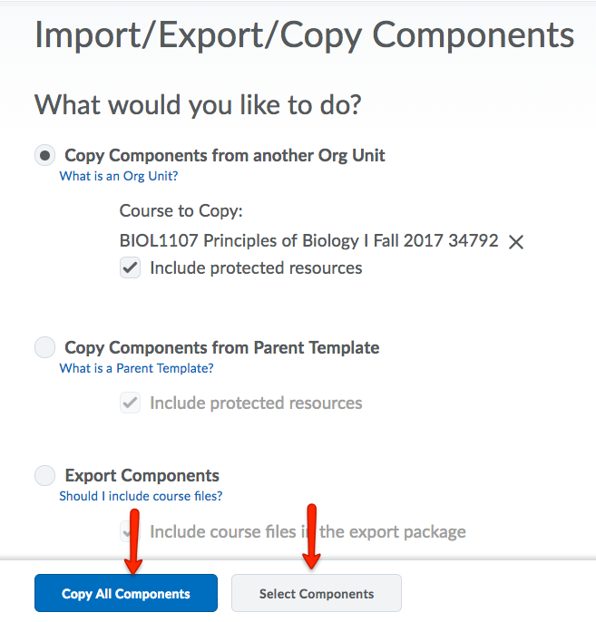 Choose Copy All Components or Select Components.