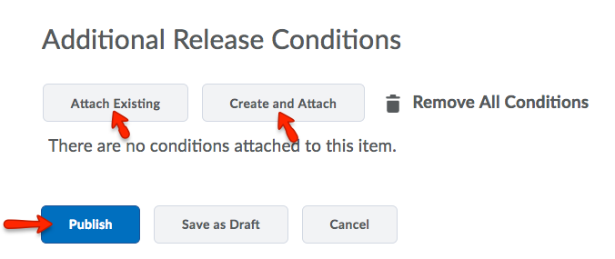 Adding release conditions to a new Announcements item