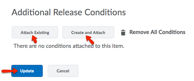 Adding release conditions to a preexisting announcments item