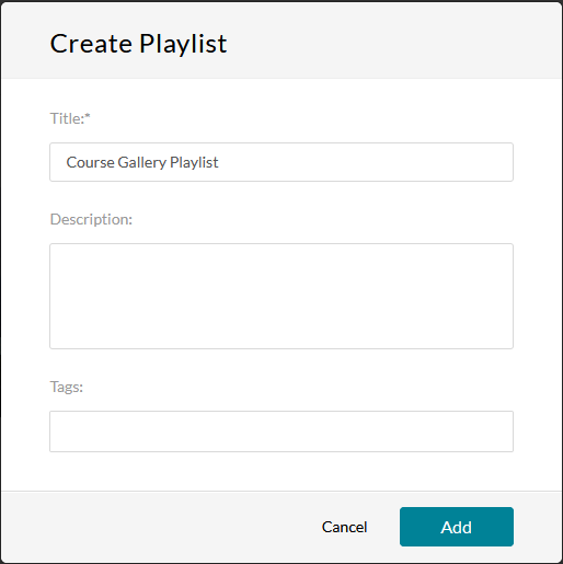 Create Playlist