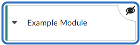 A screenshot of the module title icon, showing the hidden eye icon.