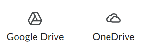 A screenshot of the Google Drive and OneDrive buttons.