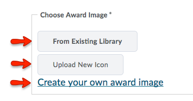 Choosing and creating an award image.