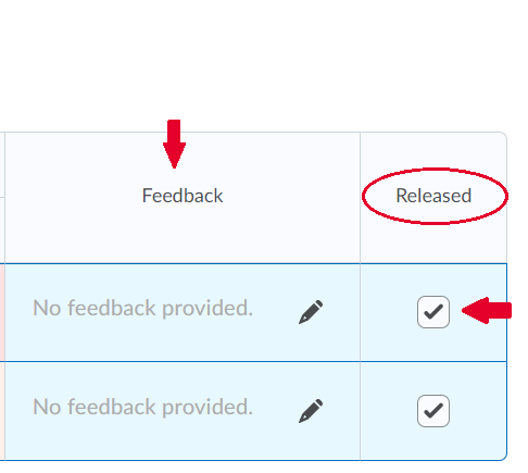 "released" and "feedback" columns