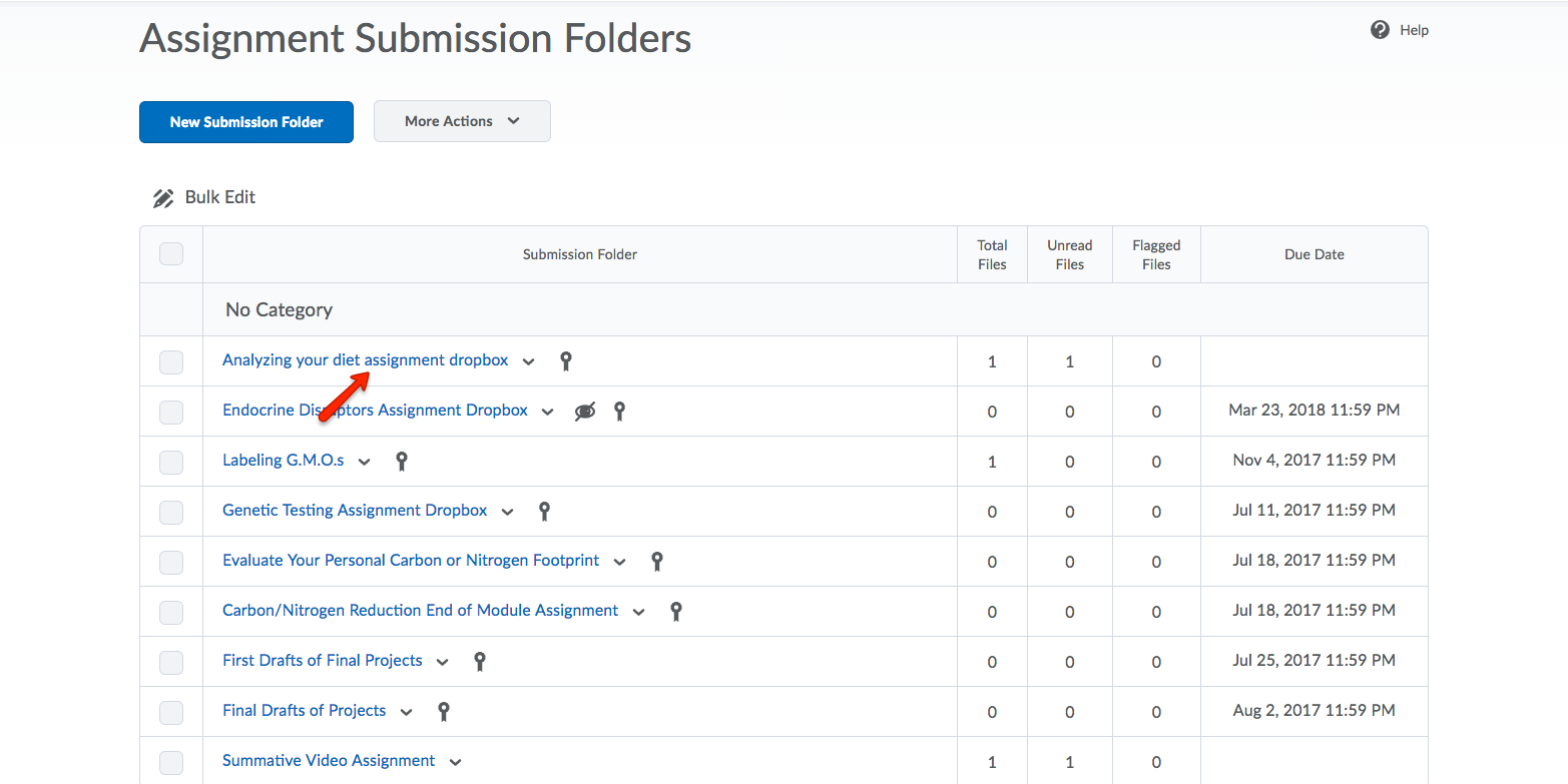 Selec the assignment you would like to assess.