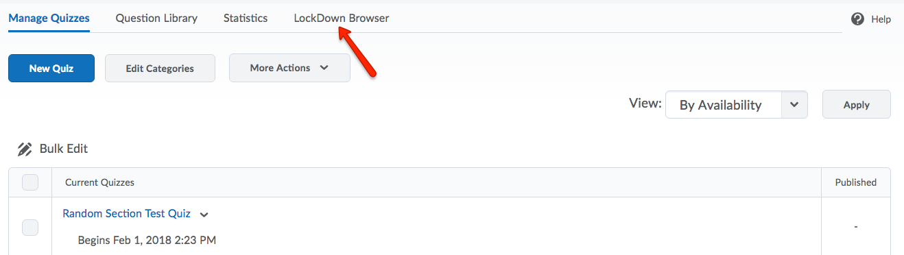 Select the lockdown browser tab