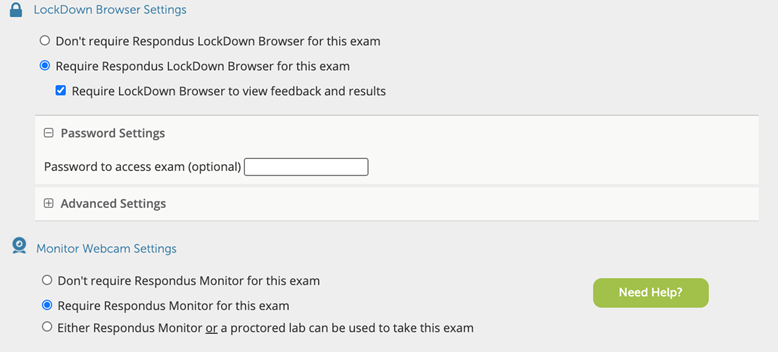 loackdown browser settings window