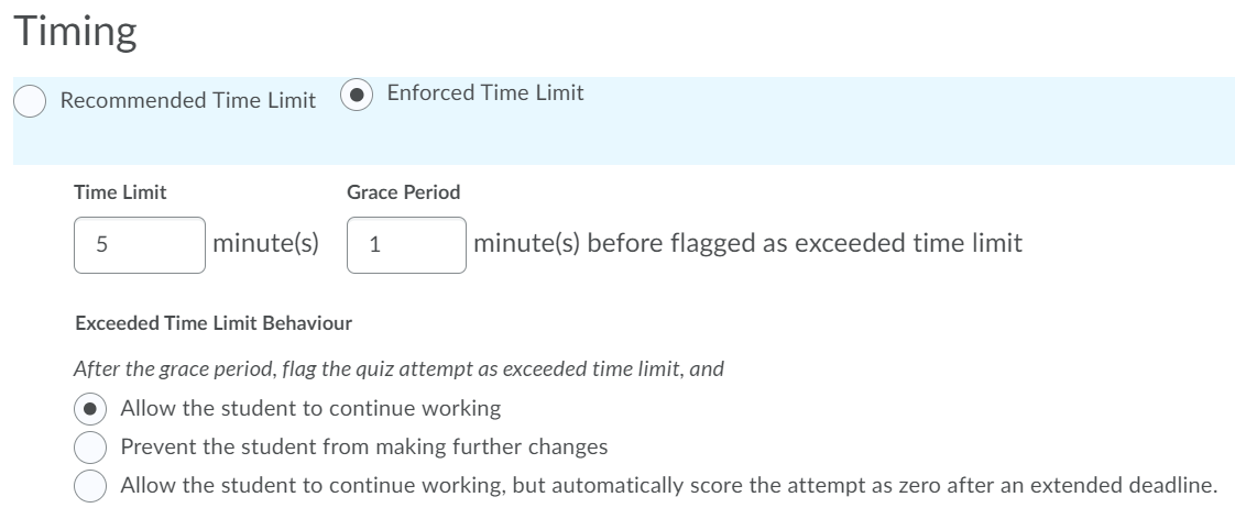 enforced time limit
