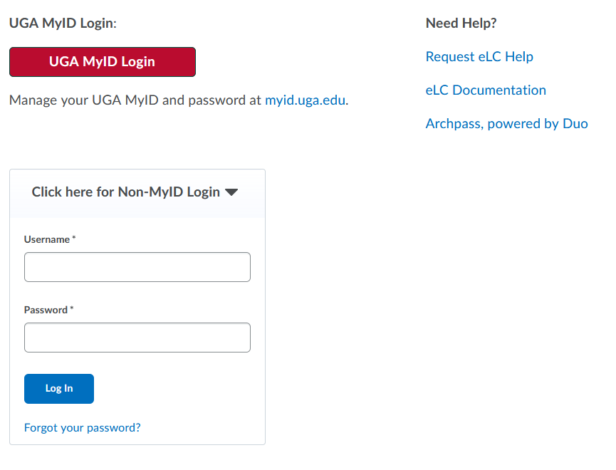 eLC Non-MyID Login