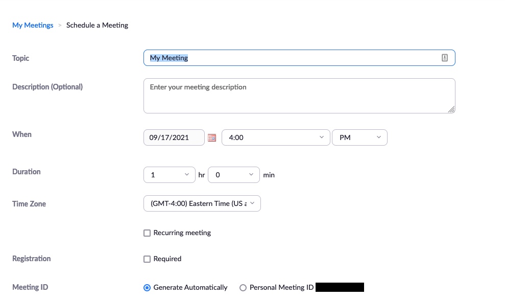 Details of zoom meeting