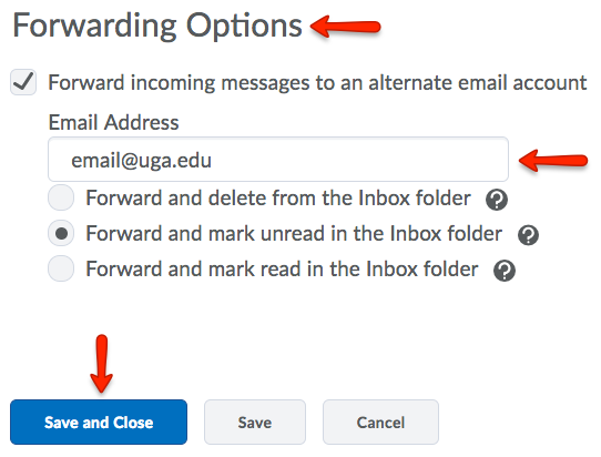 Forwarding Options