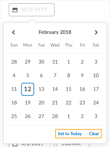 Previous date and time picker