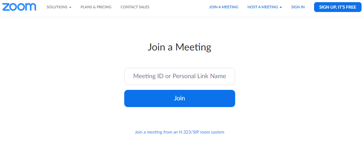 Joining a Zoom meeting using a meeting ID