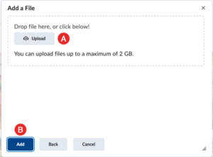 Screenshot of interface for uploading an image for your course banner.